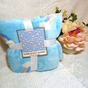 Plush Rainbow Kitty Blanket